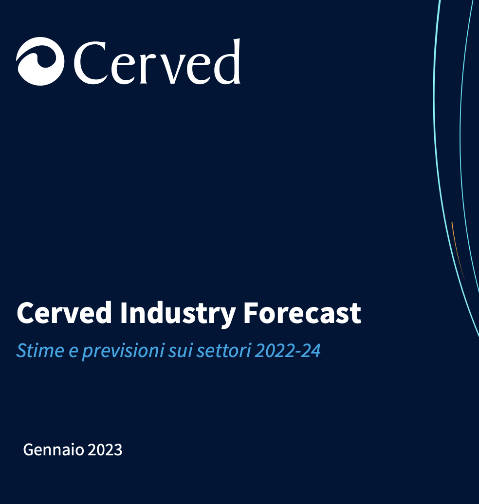 Copertina di 'Cerved Industry Forecast: previsioni sull’andamento dei ricavi settoriali nel biennio 2023-24'